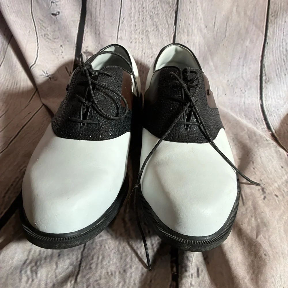 Thom Mcan Men’s Leather Two Tone Lace Up Oxford Golf Lug Sole Shoes Size 10‎ GUC